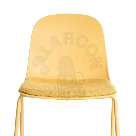 Silla amarilla de polipropileno con patas de acero y asiento en poliéster 46x51x85cm - Ixia - 615541IX - foto-secundaria-5