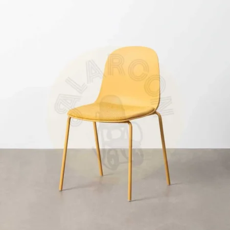 Silla amarilla de polipropileno con patas de acero y asiento en poliéster 46x51x85cm - Ixia - 615541IX - foto-secundaria-9