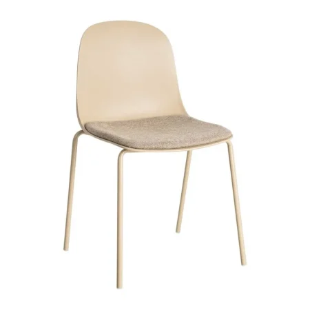 Silla caqui con patas de acero y asiento 100% poliéster 46x51x85cm - Ixia - 615542IX - foto-blanco