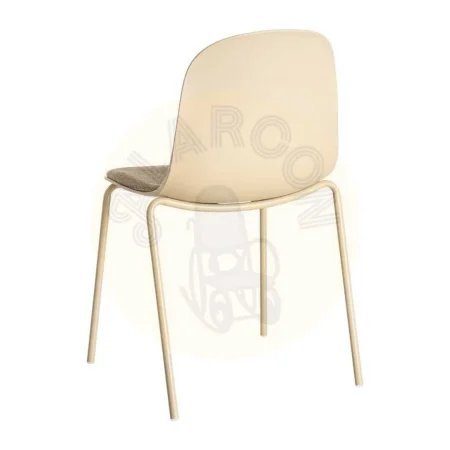 Silla caqui con patas de acero y asiento 100% poliéster 46x51x85cm - Ixia - 615542IX - foto-secundaria-3
