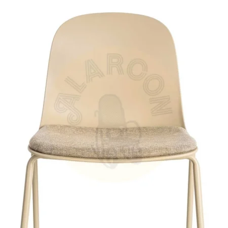 Silla caqui con patas de acero y asiento 100% poliéster 46x51x85cm - Ixia - 615542IX - foto-secundaria-6