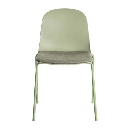 Silla verde tapizada en poliéster con patas de acero uso contract 46x51x85cm - Ixia - 615543IX - foto-blanco