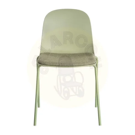 Silla verde tapizada en poliéster con patas de acero uso contract 46x51x85cm - Ixia - 615543IX - foto-secundaria-1