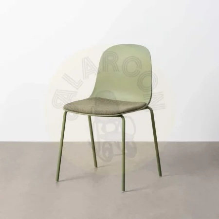 Silla verde tapizada en poliéster con patas de acero uso contract 46x51x85cm - Ixia - 615543IX - foto-secundaria-10