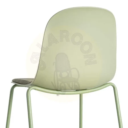 Silla verde tapizada en poliéster con patas de acero uso contract 46x51x85cm - Ixia - 615543IX - foto-secundaria-4