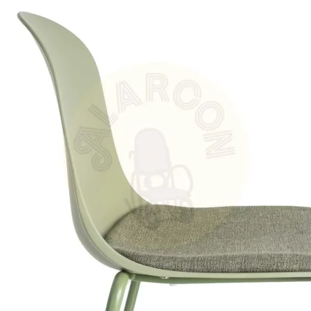 Silla verde tapizada en poliéster con patas de acero uso contract 46x51x85cm - Ixia - 615543IX - foto-secundaria-5