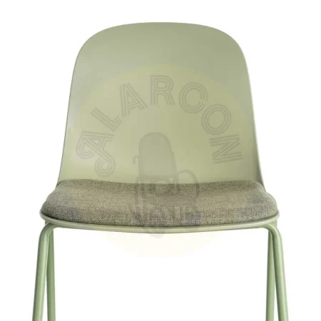 Silla verde tapizada en poliéster con patas de acero uso contract 46x51x85cm - Ixia - 615543IX - foto-secundaria-6