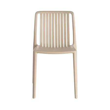 Silla apilable de polipropileno para exterior beige 47x51.50x77.50cm - Ixia - 615549IX - foto-blanco