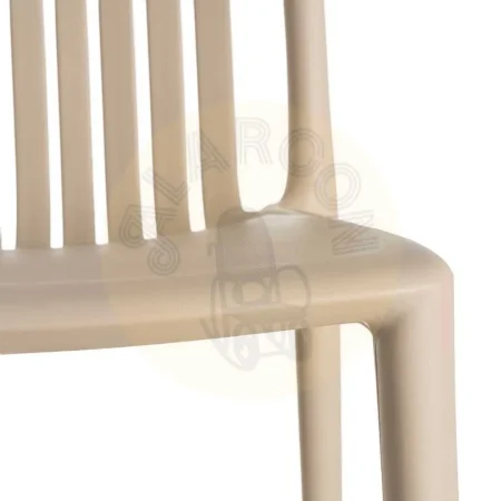 Silla apilable de polipropileno para exterior beige 47x51.50x77.50cm - Ixia - 615549IX - foto-secundaria-1