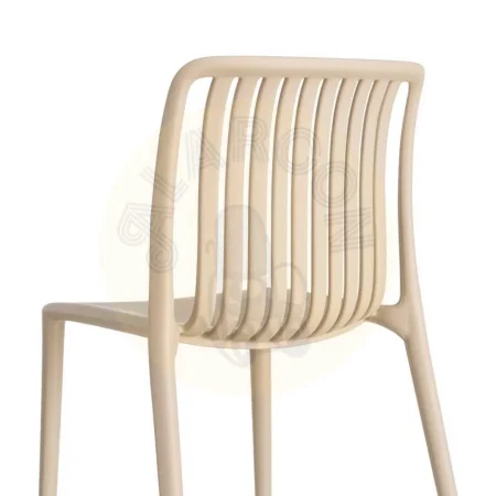 Silla apilable de polipropileno para exterior beige 47x51.50x77.50cm - Ixia - 615549IX - foto-secundaria-2