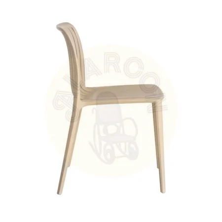 Silla apilable de polipropileno para exterior beige 47x51.50x77.50cm - Ixia - 615549IX - foto-secundaria-3