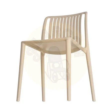 Silla apilable de polipropileno para exterior beige 47x51.50x77.50cm - Ixia - 615549IX - foto-secundaria-5