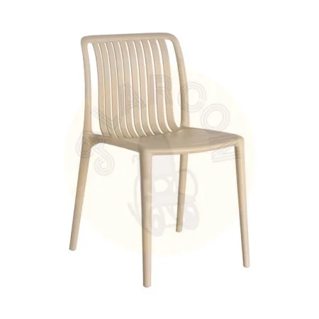 Silla apilable de polipropileno para exterior beige 47x51.50x77.50cm - Ixia - 615549IX - foto-secundaria-9
