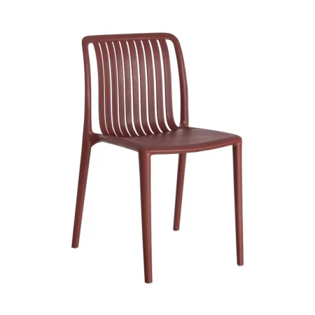 Silla apilable de polipropileno para exterior color granate 47x51x77.50cm - Ixia - 615551IX - foto-blanco
