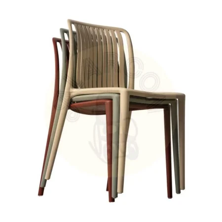 Silla apilable de polipropileno para exterior color granate 47x51x77.50cm - Ixia - 615551IX - foto-secundaria-10