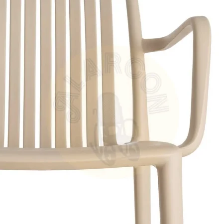Silla apilable de polipropileno para exterior beige 53x50x77.50cm - Ixia - 615552IX - foto-secundaria-1