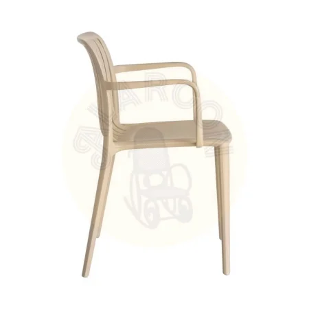 Silla apilable de polipropileno para exterior beige 53x50x77.50cm - Ixia - 615552IX - foto-secundaria-3