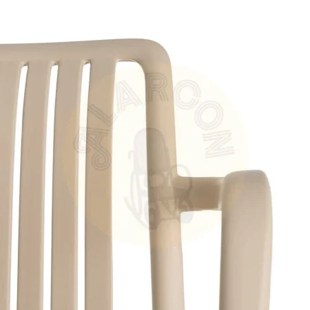 Silla apilable de polipropileno para exterior beige 53x50x77.50cm - Ixia - 615552IX - foto-secundaria-4