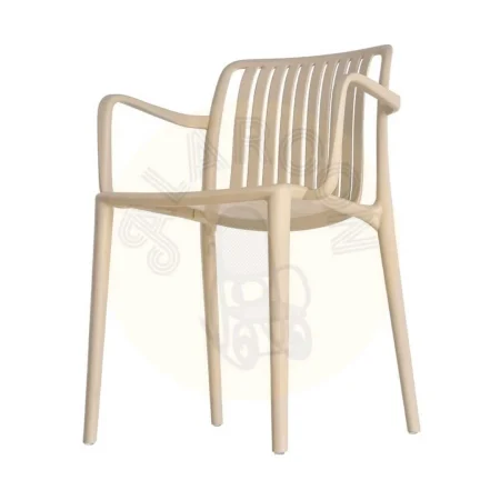 Silla apilable de polipropileno para exterior beige 53x50x77.50cm - Ixia - 615552IX - foto-secundaria-5