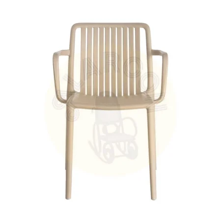 Silla apilable de polipropileno para exterior beige 53x50x77.50cm - Ixia - 615552IX - foto-secundaria-6