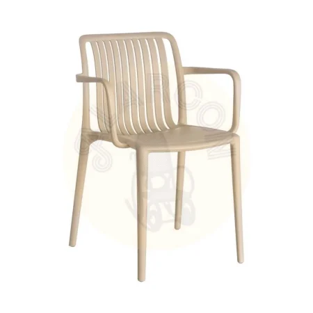 Silla apilable de polipropileno para exterior beige 53x50x77.50cm - Ixia - 615552IX - foto-secundaria-9