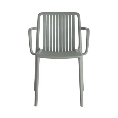 Silla apilable de polipropileno para exterior color verde altura de asiento 45cm 53x50x77.50cm - Ixia - 615553IX - foto-blanco