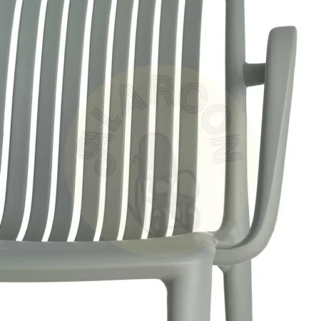 Silla apilable de polipropileno para exterior color verde altura de asiento 45cm 53x50x77.50cm - Ixia - 615553IX - foto-secundaria-1