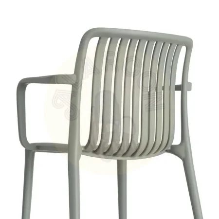 Silla apilable de polipropileno para exterior color verde altura de asiento 45cm 53x50x77.50cm - Ixia - 615553IX - foto-secundaria-2