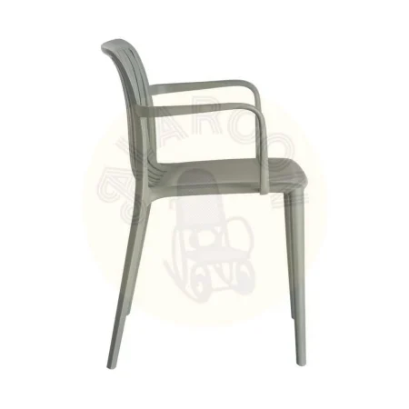 Silla apilable de polipropileno para exterior color verde altura de asiento 45cm 53x50x77.50cm - Ixia - 615553IX - foto-secundaria-3