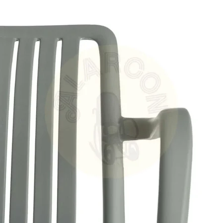 Silla apilable de polipropileno para exterior color verde altura de asiento 45cm 53x50x77.50cm - Ixia - 615553IX - foto-secundaria-4