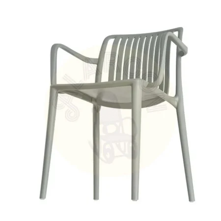 Silla apilable de polipropileno para exterior color verde altura de asiento 45cm 53x50x77.50cm - Ixia - 615553IX - foto-secundaria-5