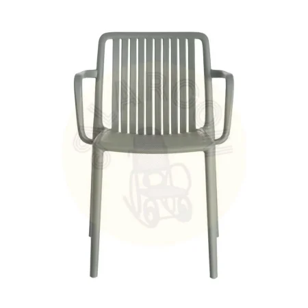 Silla apilable de polipropileno para exterior color verde altura de asiento 45cm 53x50x77.50cm - Ixia - 615553IX - foto-secundaria-6