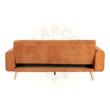 Sofá cama en tejido terracota con estructura de eucalipto y asiento en espuma PU 218x82x90cm - Ixia - 615559IX - foto-secundaria-3