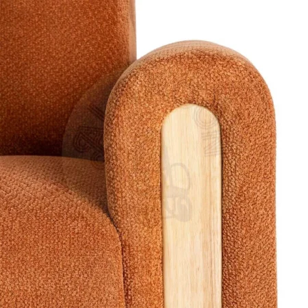 Sofá cama en tejido terracota con estructura de eucalipto y asiento en espuma PU 218x82x90cm - Ixia - 615559IX - foto-secundaria-6