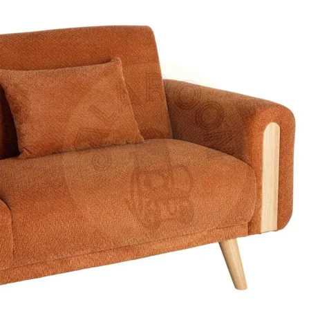 Sofá cama en tejido terracota con estructura de eucalipto y asiento en espuma PU 218x82x90cm - Ixia - 615559IX - foto-secundaria-8