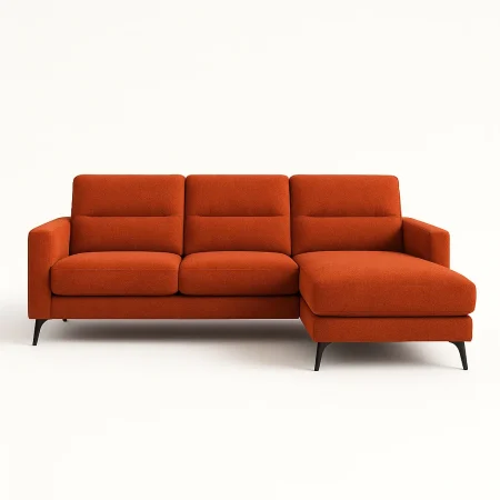 Sofá chaise longue en tejido terracota lado derecho 238x160x87.50cm - Ixia - 615566IX - foto-blanco