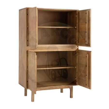 Armario natural en madera de mango para salón Asana 90x45x145cm - Ixia - 615572IX - foto-secundaria-1