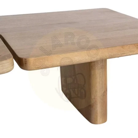 Juego de 2 mesas de centro en madera de mango acabado natural 120x70x36cm - Ixia - 615573IX - foto-secundaria-7