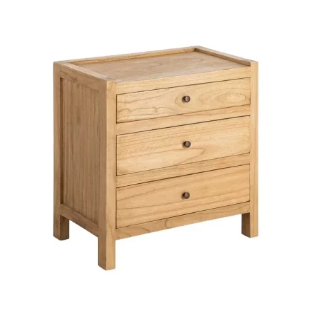 Mesita natural de madera mindi para dormitorio 65x40x65cm - Ixia - 615576IX - foto-blanco