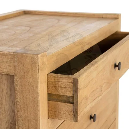 Mesita natural de madera mindi para dormitorio 65x40x65cm - Ixia - 615576IX - foto-secundaria-4