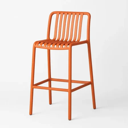 Taburete alto de polipropileno terracota 51x50x102cm - Ixia - 615579IX - foto-blanco
