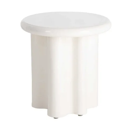 Mesa auxiliar lacada color crema en DM para salón 50x50x50cm - Ixia - 615589IX - foto-blanco