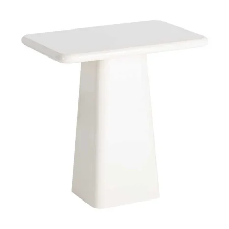Mesa auxiliar lacada en DM color crema para salón 60x40x61cm - Ixia - 615590IX - foto-blanco