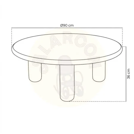 Mesa de centro lacada en DM color granate para salón 90x90x36cm - Ixia - 615593IX - foto-secundaria-5