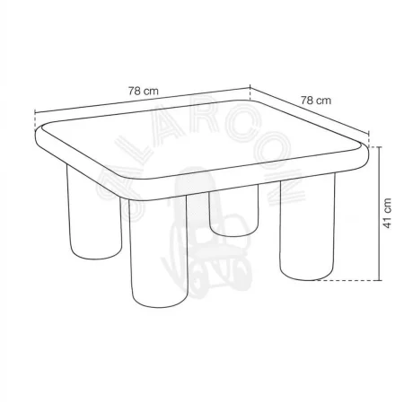 Mesa de centro lacada en DM color crema 78x78x41cm - Ixia - 615594IX - foto-secundaria-7