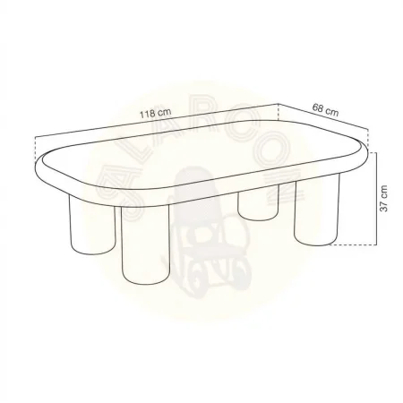 Mesa de centro lacada crema en DM 118x68x37cm - Ixia - 615595IX - foto-secundaria-6