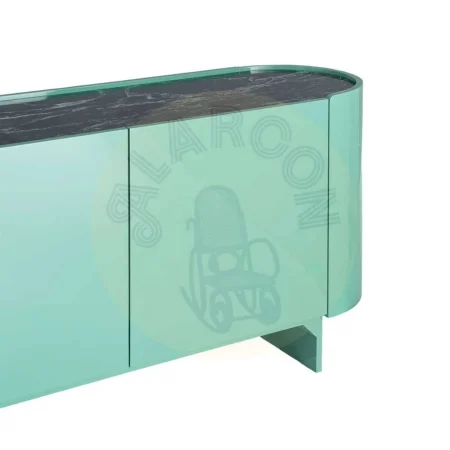 Aparador lacado verde en DM y mármol - Ixia 160x45x75cm - Ixia - 615602IX - foto-secundaria-1