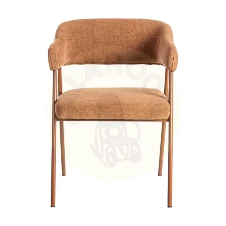 Silla teja de tejido 100% poliéster con patas de acero 56x60x81cm - Ixia - 615635IX - foto-secundaria-1