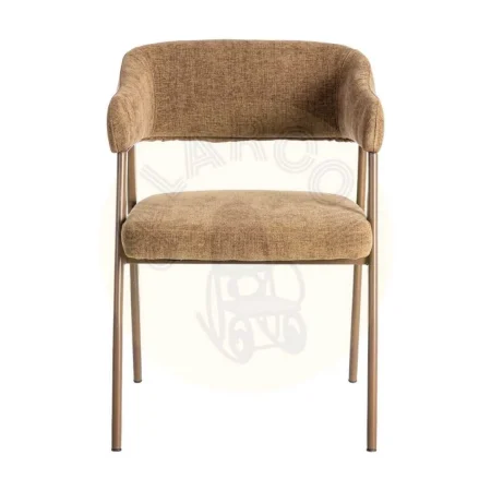 Silla marrón tapizada en tejido poliéster con estructura metálica estilo contract 56x60x81cm - Ixia - 615636IX - foto-secundaria-1