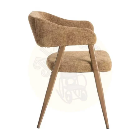 Silla marrón tapizada en tejido poliéster con estructura metálica estilo contract 56x60x81cm - Ixia - 615636IX - foto-secundaria-2